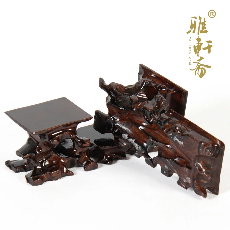 Z Zhai Jade Carved Stone Gallery] rosewood handicrafts teapot base  level.