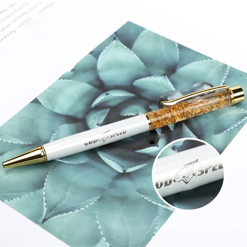 Laser Lettering Customized Logo Gold Foil Ballpoint Pens High-grade Office Business Signature Pen Creative Student Wedding Gifts