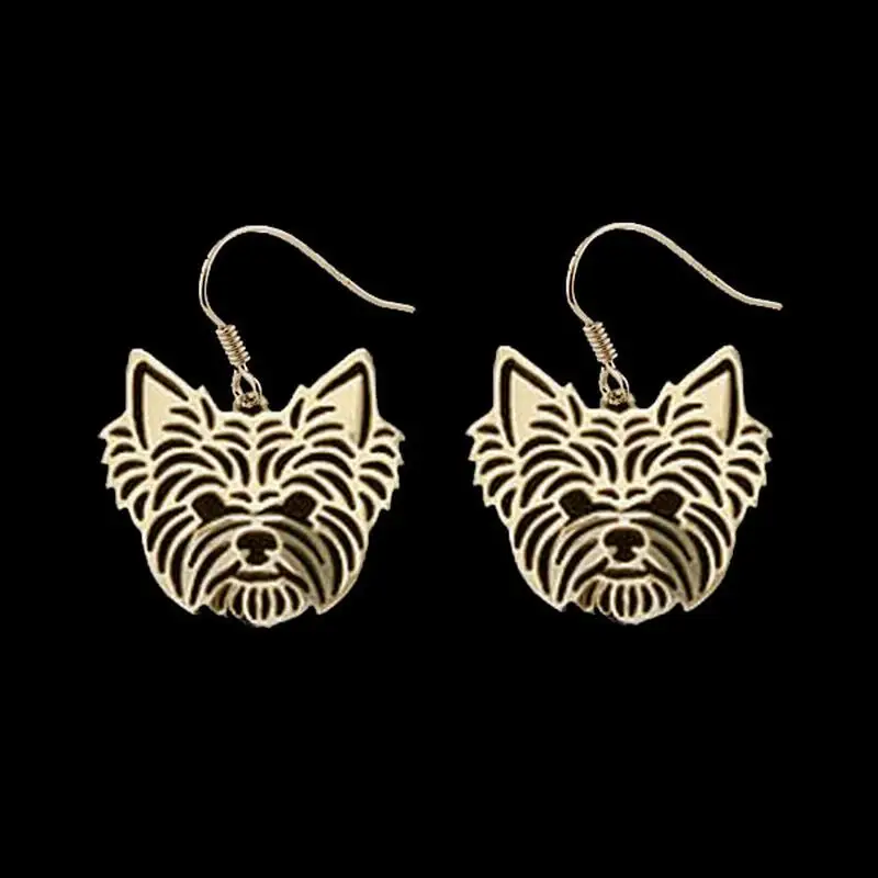 Female Jewelry Alloy Yorkshire Terrier Dog Drop Earrings For Women