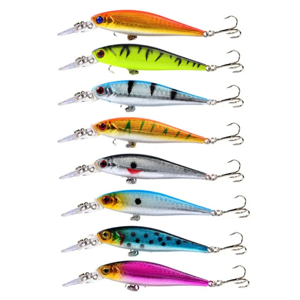 FISHINAPOT 플로팅 미노우 낚시 루어 10cm/9.2g 인공 하드 크랭크베이트 플라스틱 3D 눈 워블러 파이크 루어 낚시 태클