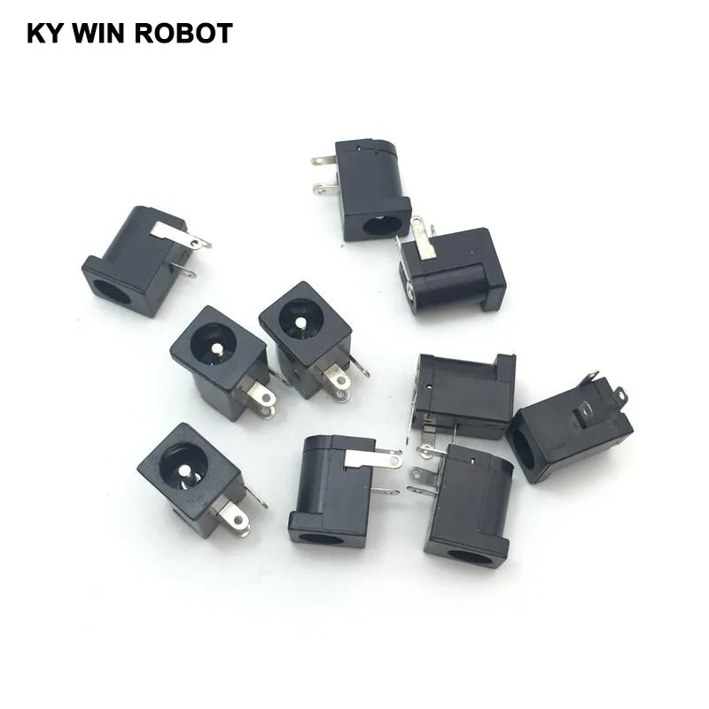 

10Pcs Hot Sales DC-005 Black DC Power Jack Socket Connector DC005 5.5*2.1mm 2.1 socket Round the needle