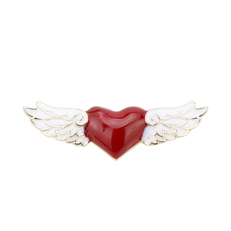 dongsheng Anime Jewelry Card Captor SAKURA Brooch Angel Wings Red Heart Pendant Party Brooch Pins for Women Girl-40