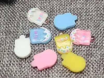 50 Colourful Flatback Resin Crystal Ice-cream Bar Stick Summer Cabochons 14X20mm