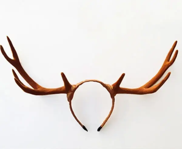 

Christmas Halloween Big Antlers Brown Deer Horns Hair Band Headband Goth Cosplay Accessories Headdress