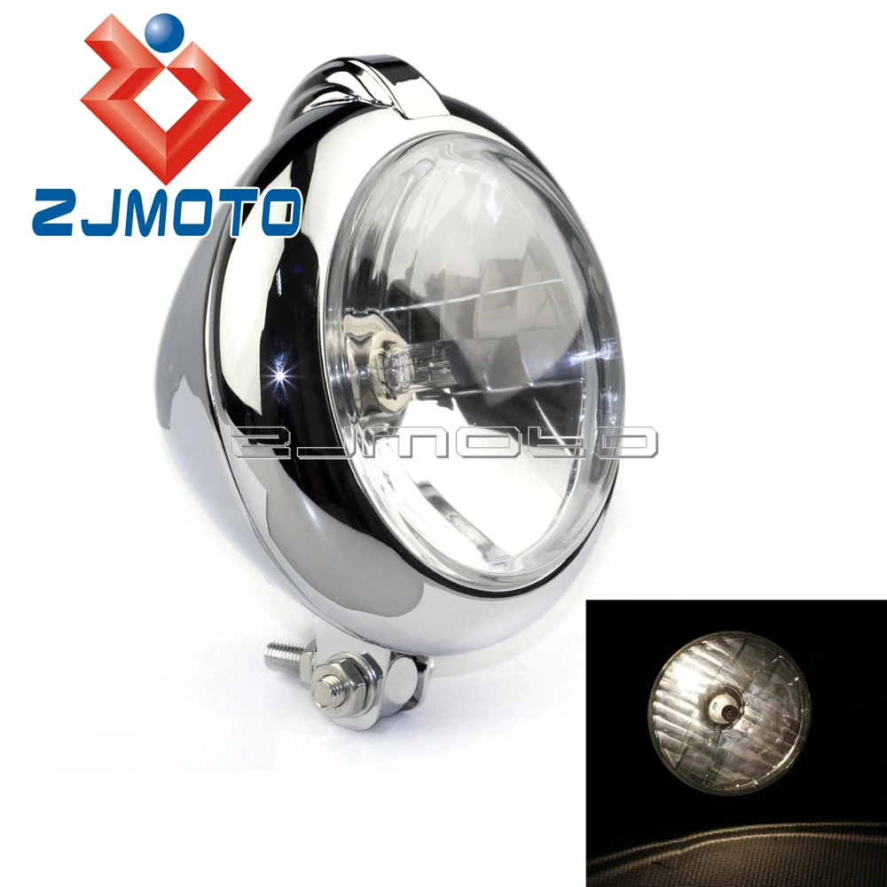 

Classic Chrome 12V 60/55W Vintage UNITY Headlight Headlamp For Harley Bobber Chopper Vintage Unity Headlight H4