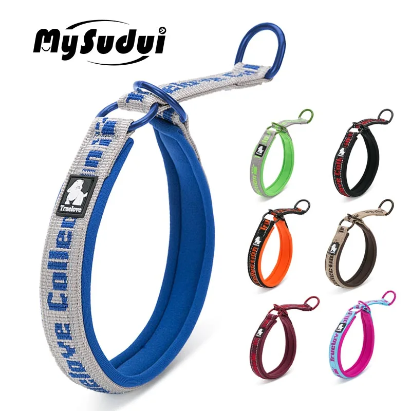 Truelove In Neoprene Cane Del Collare Del Choker di Nylon Morbida Ricama Collare di Addestramento Del Cane Antiscivolo Riflettente Regolabile Pitbull Collier Chien