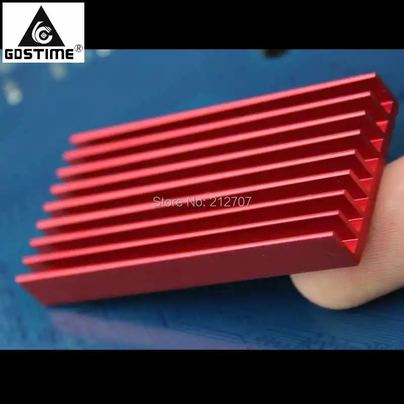 5 Pieces/lot Gdstime 60x30x8mm Red Anodized Heatsink For BTC USB ASIC Bitfury Radiator