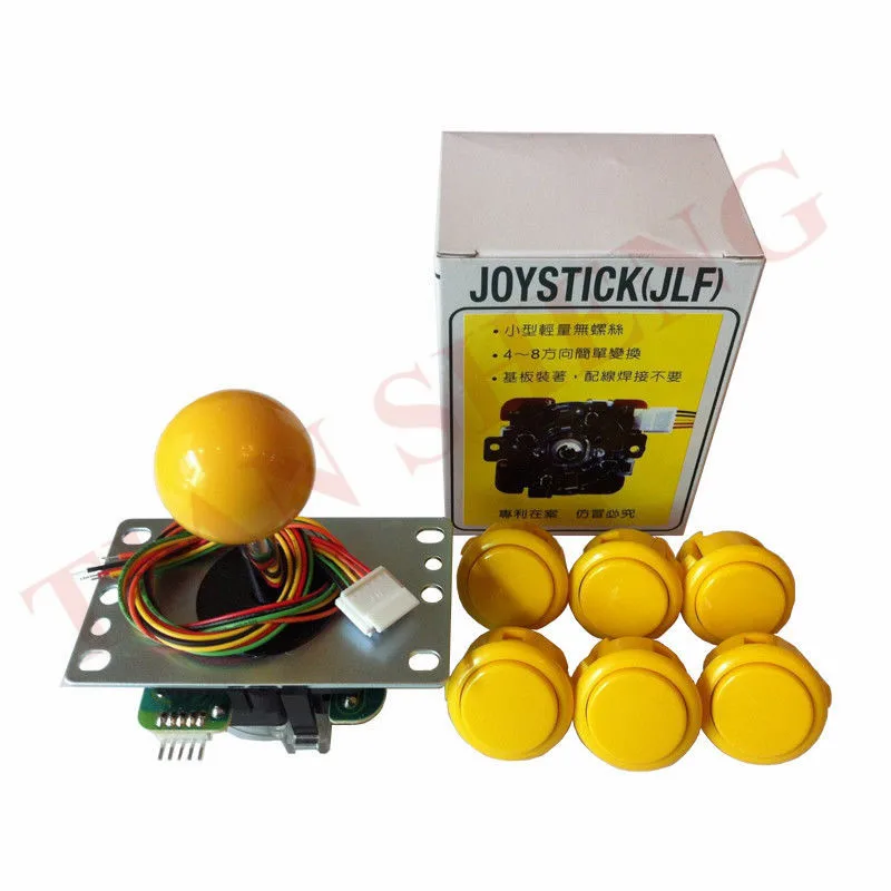 High Quality original Sanwa kit JLF-TP-8YT 5Pin Joystick+ 6pcs OBSF-30 Push Buttons for DIY Kit Mame Jamma