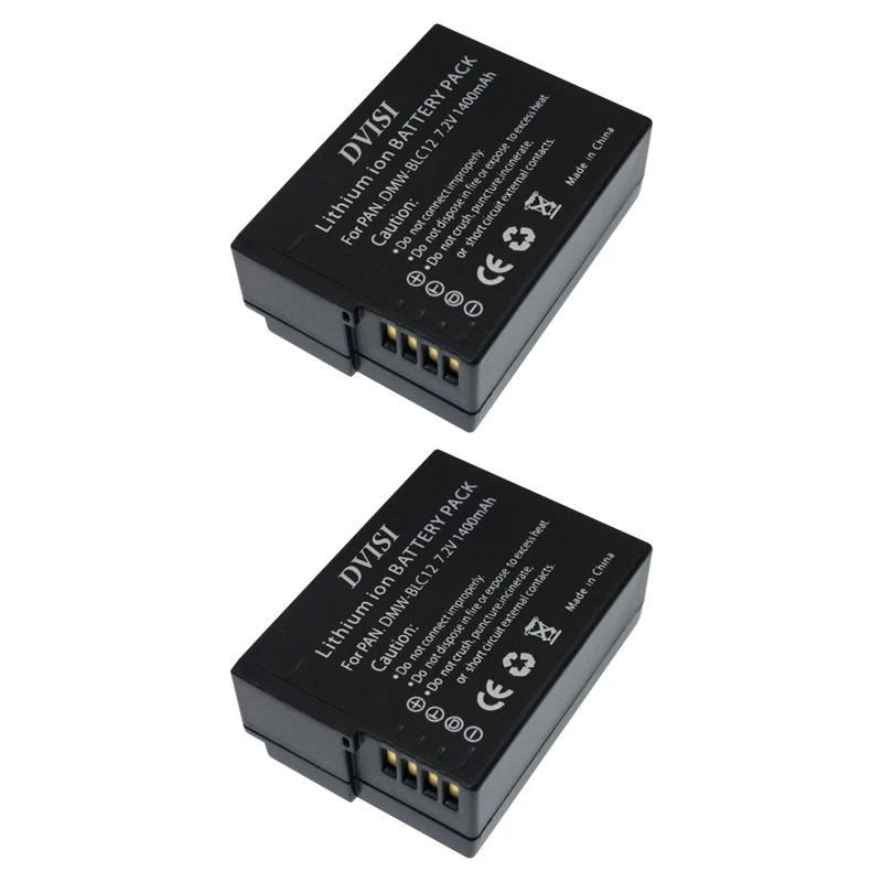 

2Pcs 1.4Ah DMW-BLC12 DMW BLC12 Battery for Panasonic BLC12 DMW-BLC12E DMW-BLC12PP FZ200 FZ1000 DMC-G5 DMC-G6 GH2 V-LUX4 G5 G6