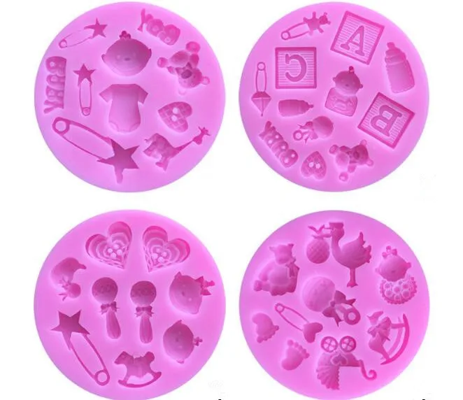 1PC Silicone Mold Baby Theme Carriage Baking Pan Cake Decorating Tools Chocolate Soap Mold Cake Stencils Kitchen Tools  LB 454