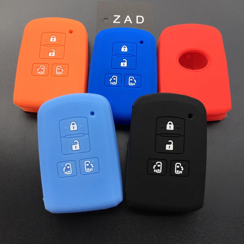 Silicone rubber key case cover for TOYOTA Sienta Alphard Voxy Noah Esquire Vellfire Harrier Estima 4 Button remote key