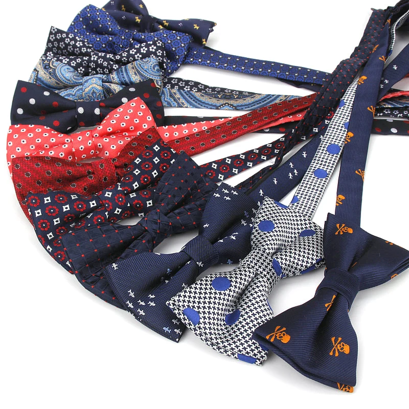 Men's Bow Tie Paisley Bowtie Business Wedding Bowknot Dot Classic Stripe Black Bow Ties For Groom Party Accessories Butterfly