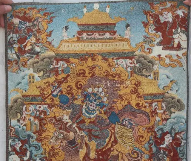 Chinese Antique collection the Thangka embroidery buddha diagram /1