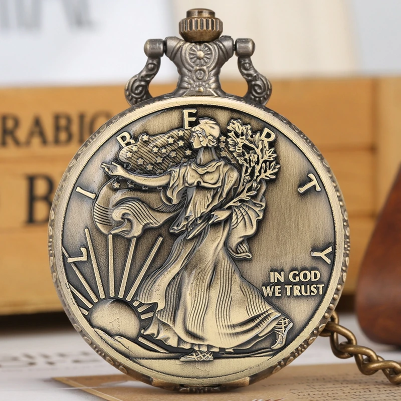 

Statue of Liberty Commemorative Coin 1 oz Fine Silver One Dollar Coins Collectibles United States of America Quartz Pocket Watch