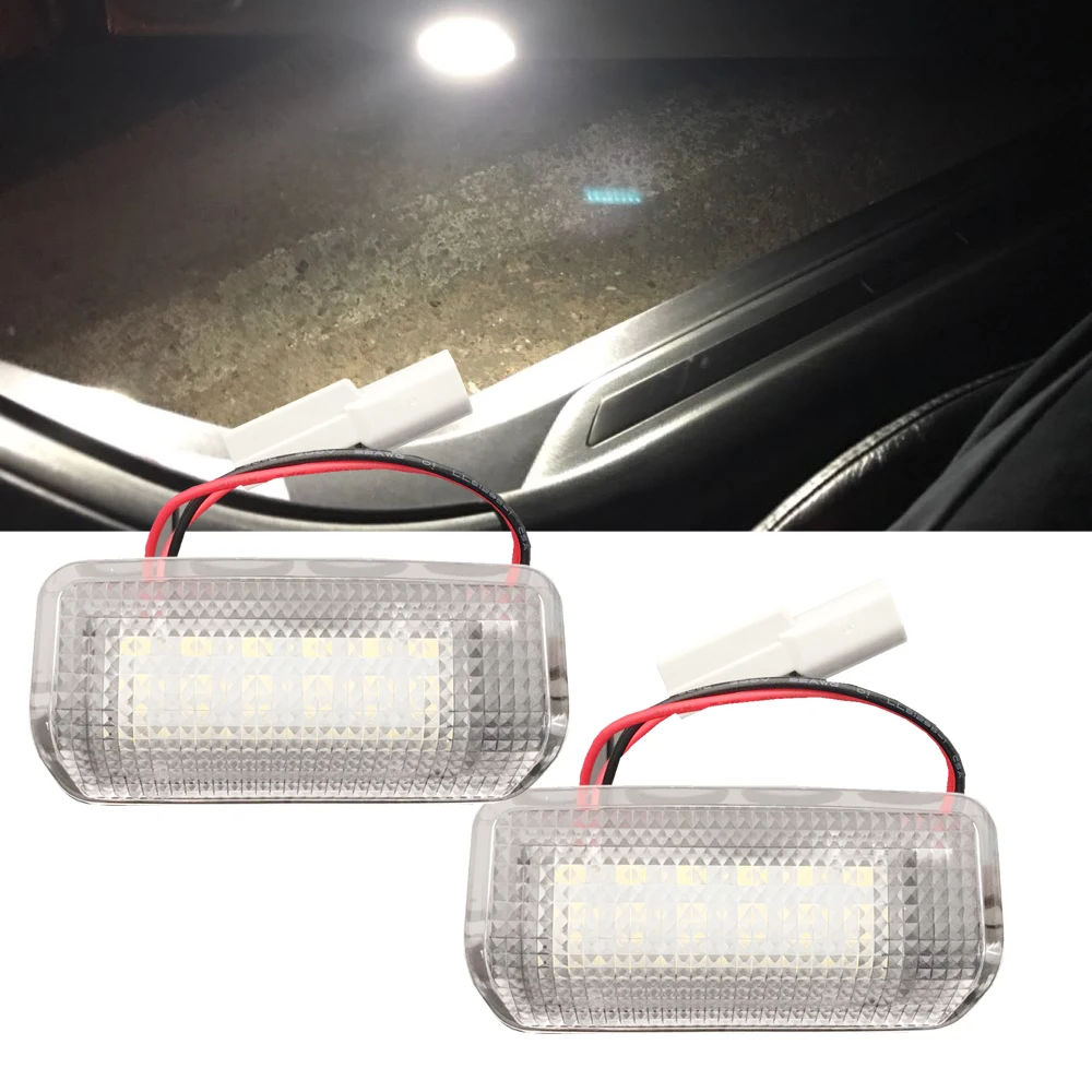 2Pc White Car LED Door Courtesy Light For Toyota Camry V40 V50 XV40 XV50 XV70 Prius Land Cruiser 150 200 Series