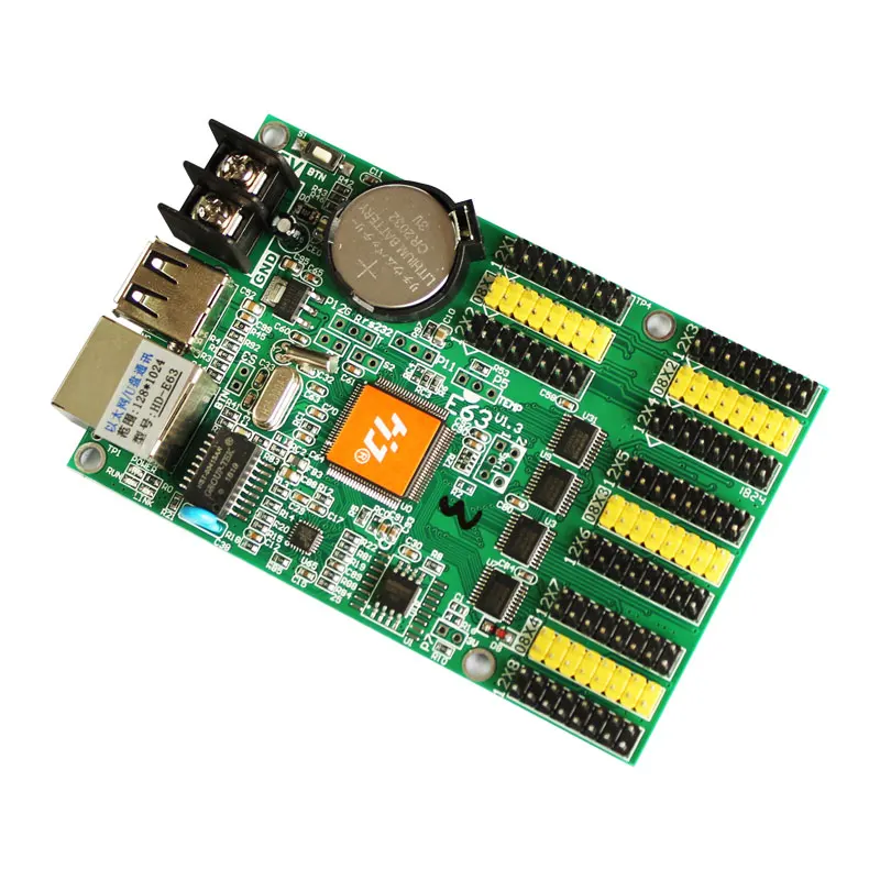 HD-E63 Ethernet Communication Ports Huidu P10 Dual Color LED video Display Card, Led Programmable led sign controller