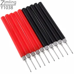 10pcs/lot Spring Test Probe Tip Insulated Test Hook Wire Connector Test Pin for Multimeter