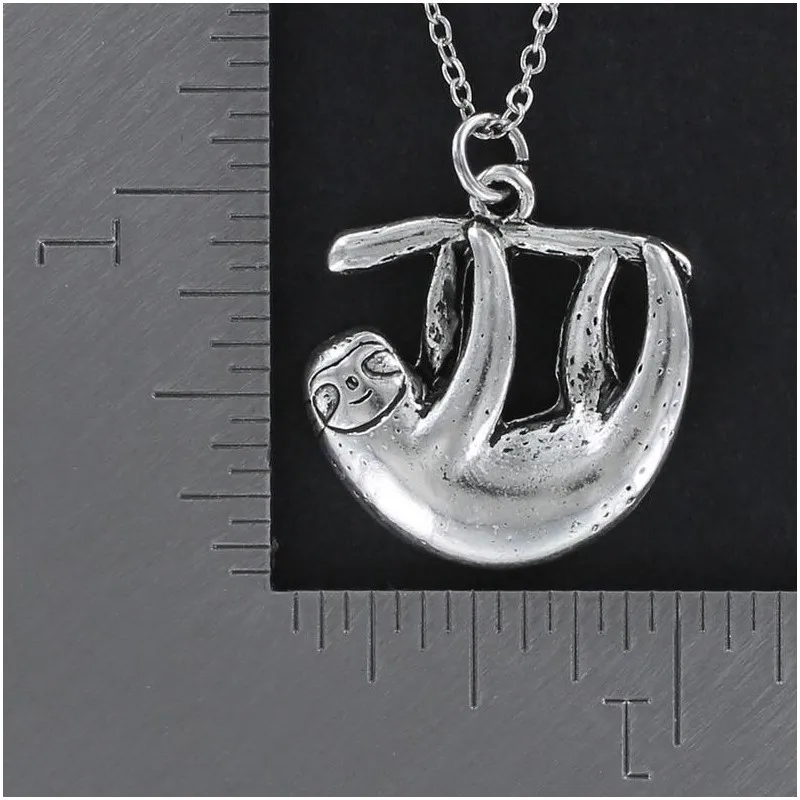 2019 new SLOTH Necklace Pewter Charm Plated Chain Hanging Tree Branch Sid Ice Age men and women fashion Girlfriend gift ADARJW