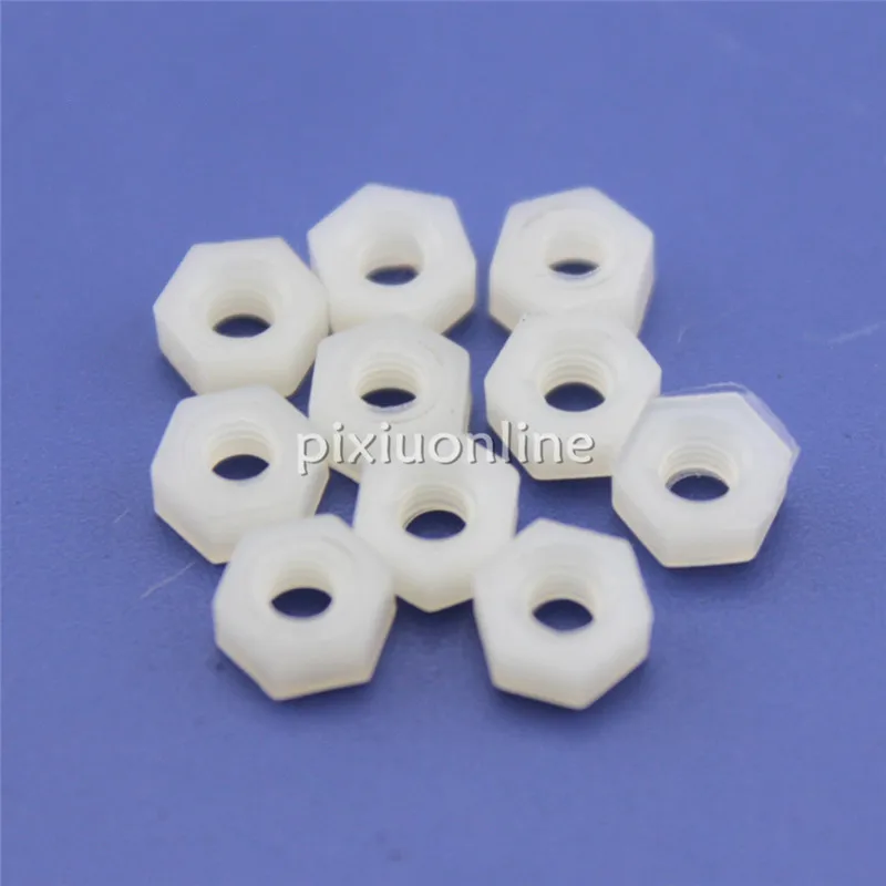 20pcs/pack J102 Nylon M3 Nut Plastic Stainless Anti-static Insulation for DIY model Make Free Shipping Russia