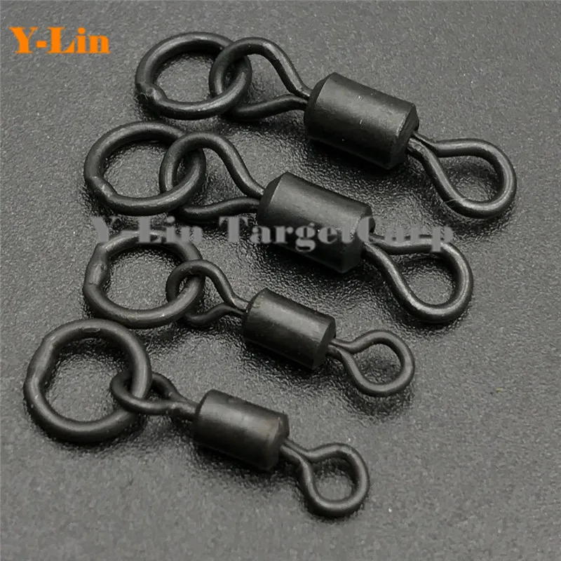 20PCS Carp Fishing Size8# Size12# Covert Flexi-Ring Swivels Ring With Quick Change Ring Swivels Clips Rolling Hook Ring Swivels