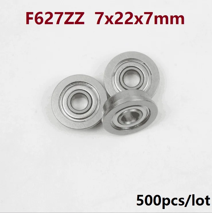 

500pcs/lot F627ZZ F627Z F627 Z ZZ F627-ZZ 7x22x7 mm Mini flanged deep groove Ball Bearing 7*22*7mm metal shielded