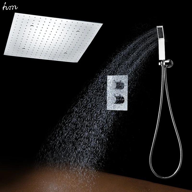 Imagem -05 - Inchestermostática Chuveiro Conjunto Sus304 Espelho Painel com Led Showerhead Chuvas Spray Névoa Spa Escondido com Torneira de Mão 20