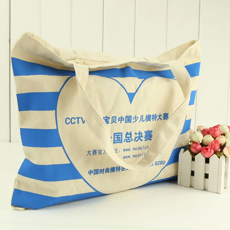 Shopping Canvas Bag, Custom Printed Logo, Gift Handle