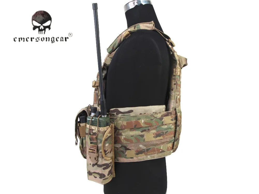 Emersongear LBT6094A Style Tactical Vest With 3 Pouches Airsoft Military Combat Vest Multicam EM7440H