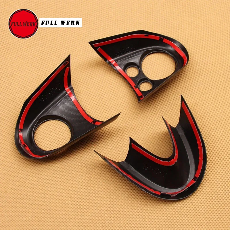 Set of 3pcs ABS Steering Wheel Trim Cover Frame Sticker for F54 F55 F56 F60 Mini Cooper Decor with Carbon Fiber Texture Acce