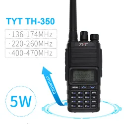 TYT TH-350 트라이 밴드 아마추어 햄 라디오 FM 트랜시버, 136-174MHz 220-260MHz 400-470MHz 대기 디스플레이, 무선 통신