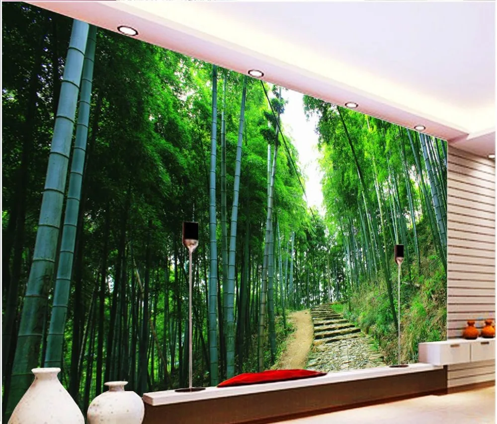 

wallpaper for walls roll Green Bamboo 3d murals wallpaper for living room 3d stereoscopic wallpaper