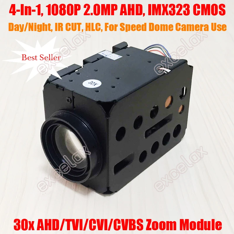 1080P 2MP 4-In-1 AHD TVI CVI CVBS IMX307 30x CCTV Zoom Camera Module 18x Optical Lens VISCA Auto Focus Coax Speed Dome Block