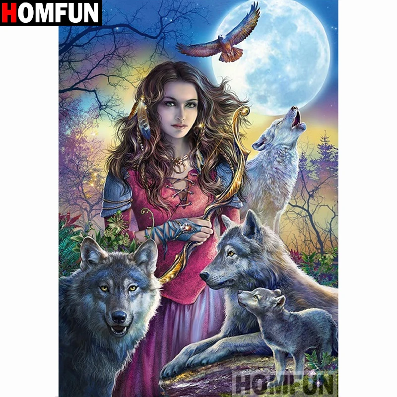 HOMFUN Full Square/Round Drill 5D DIY Diamond Painting \