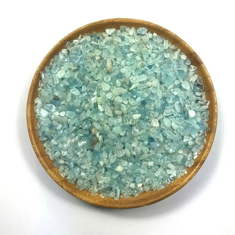 50g 3-5mm Natural Blue Aquamarine Quartz Crystal Stone Rock Chips Specimen Natural Stones and Minerals Healing Crystals