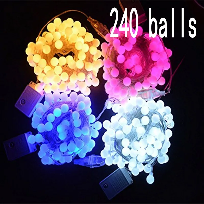 30M led string lights with 240 led ball AC 220V holiday decoration lamp Festival Christmas lights outdoor lighting