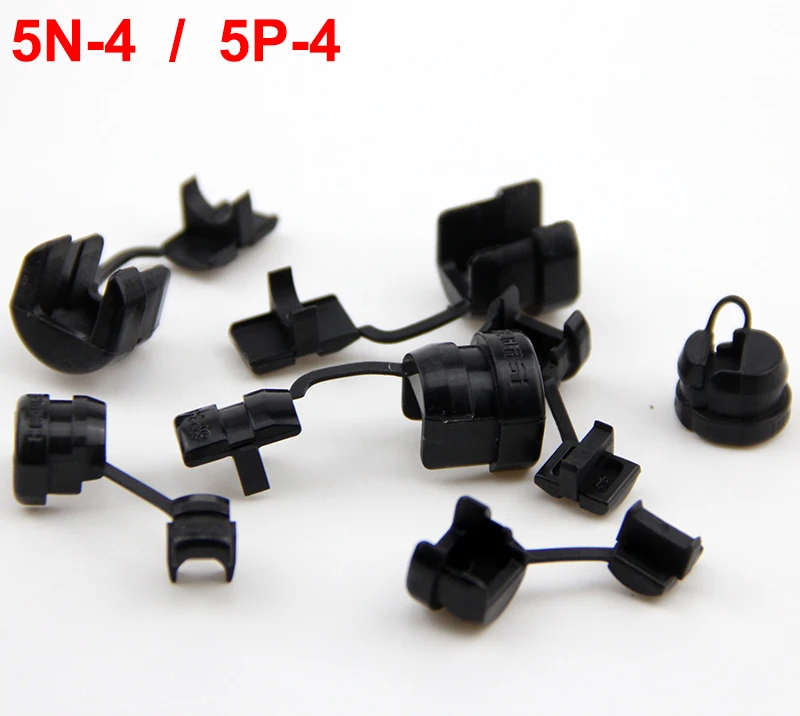 120pcs Black 5N-4 5P-4 Nylong PA Computer Case Round Power Cable Sleeve Wire SVT SVI Cabinet Hole Protector Bushing Grommet