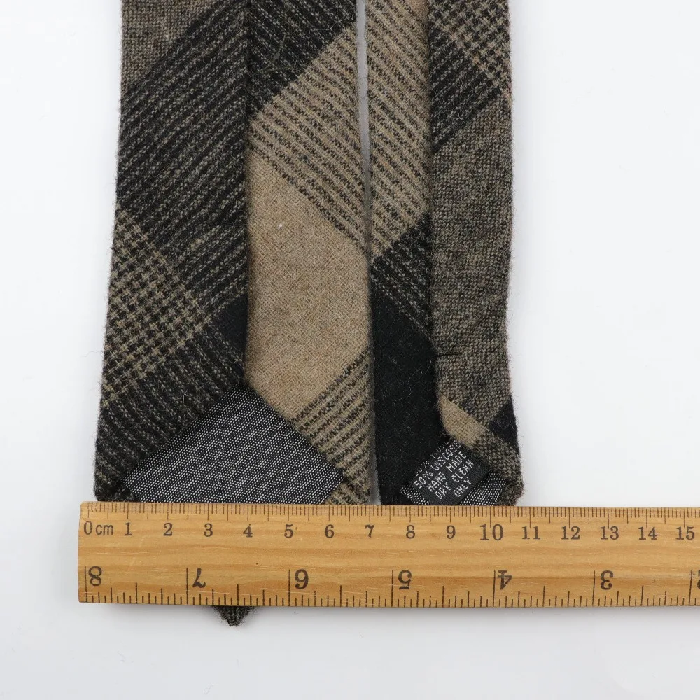 New Style Wool Viscose Tie 7cm Ties Fluffy Streak Corbata Slim Striped Necktie Cravat Clothing Accessories Warm Grid Ties