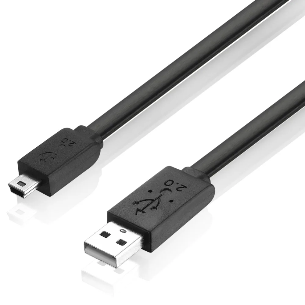 Bochara 5M 16FT płaski makaron Mini 5P kabel USB2.0 typ A męski na Mini 5P męski na MP3 MP4 5Pin czystej miedzi rdzenie