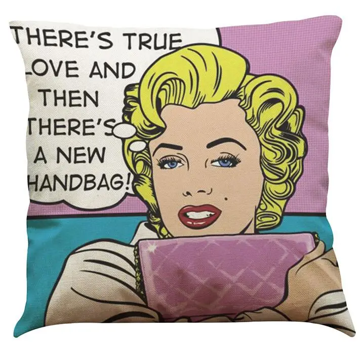 Pop Art Cushion Cover Fashion Pillow Cover Linen Case Home Decoration Car Sofa Decorative Pillowcase coussin Kissen 45x45cm