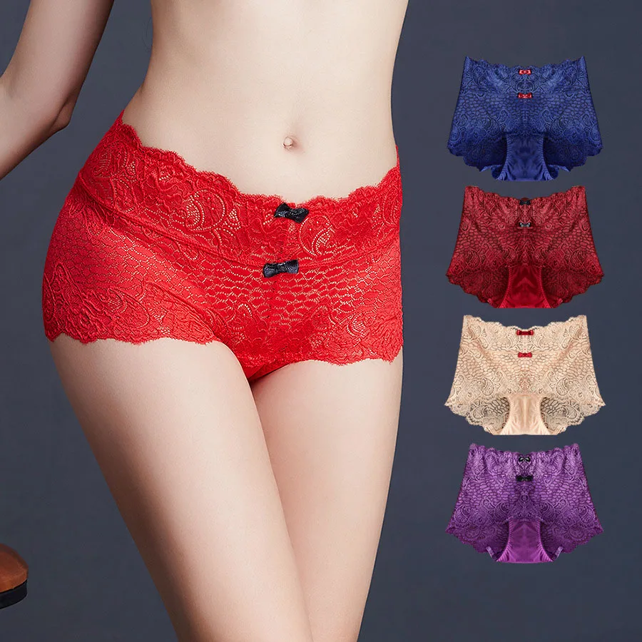 

VU175 New Style Women Underwear High Waist Sexy Panties Full Lace Stretch Pretty Briefs Luxury Soft Female Lingerie