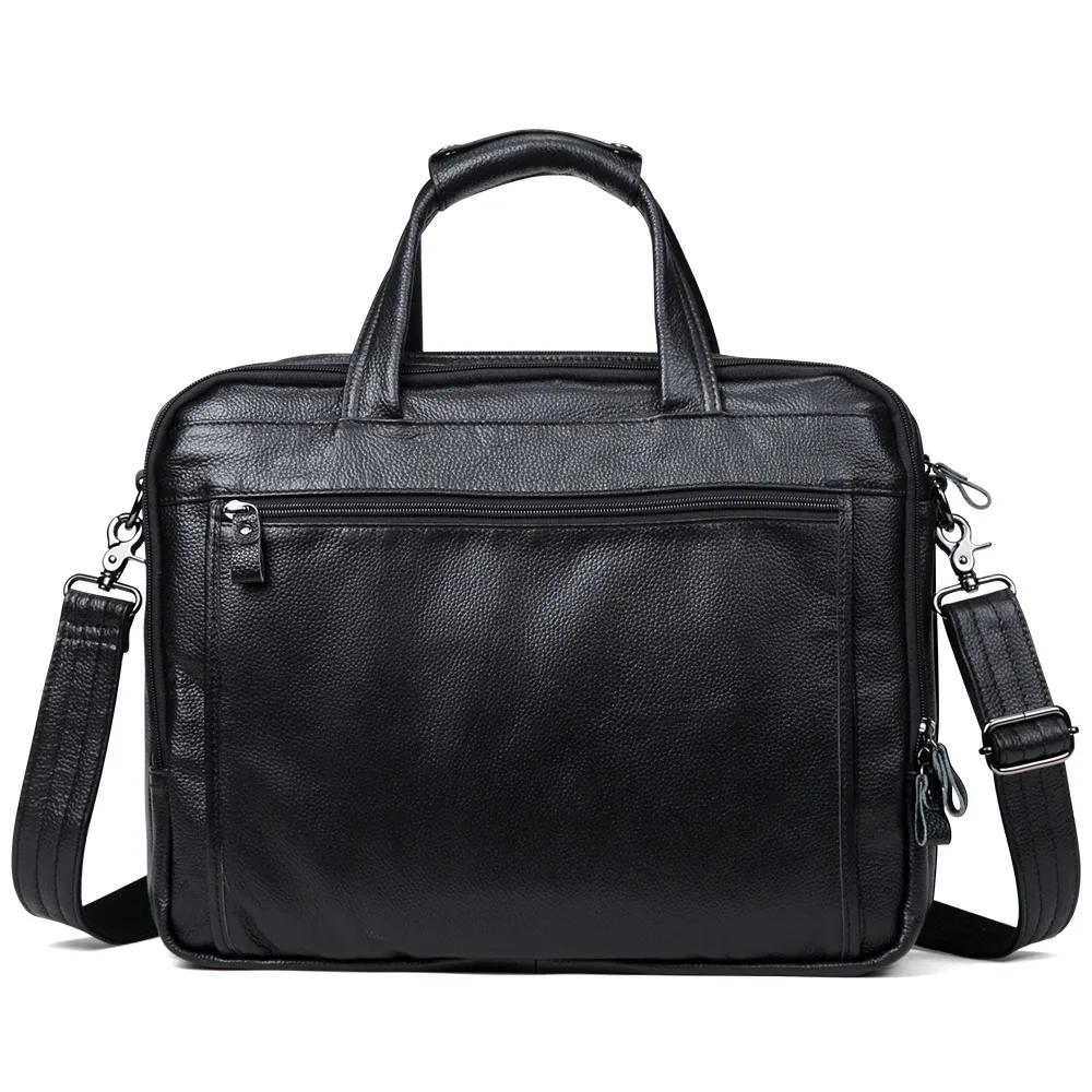 Imagem -02 - Couro Genuíno a4 Bolsa de Escritório Bolsa de Negócios Masculina Bolsa de Viagem Casual Bolsas de Ombro Tote Pasta 15.6 Laptop Moda