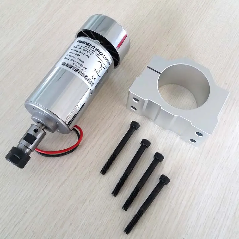 Air Cooled 300W DC Spindle Motor 12-48V DC ER11-3.175mm collect + 52mm Mount bracket fixture for PCB CNC Machine