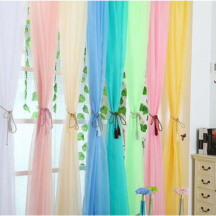 colors home Textile peony Flower Chinese terylene Window Curtains fabric Tulle Sheer Curtains for bedroom living room 1pc