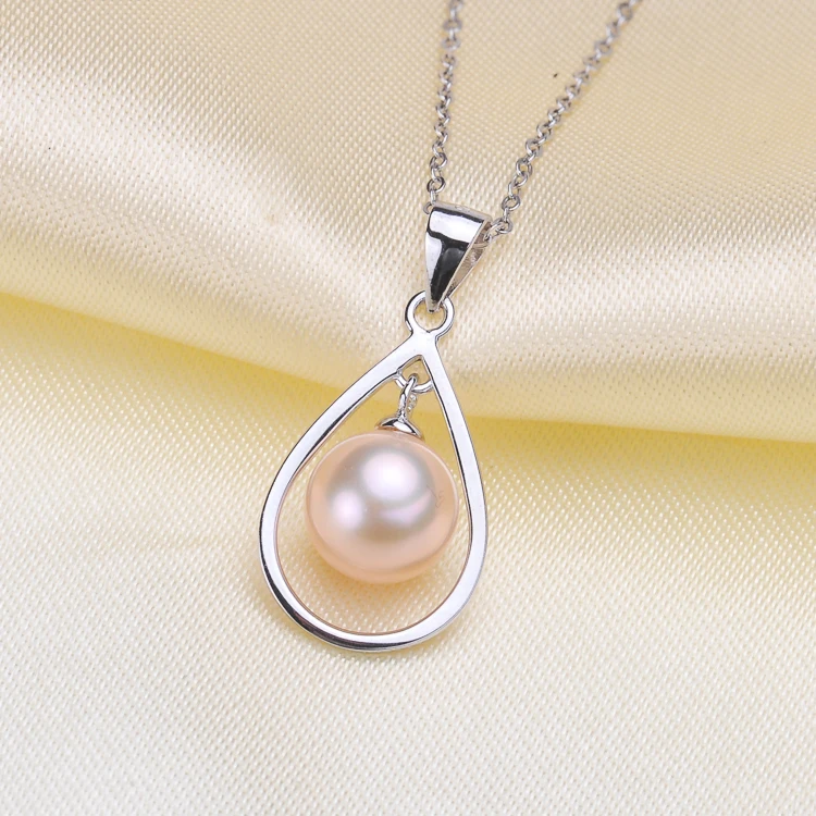 

Simple Waterdrop Pearl Pendant Holder S925 Sterling Silver Pearl Pendant Settings Women DIY Jewelry Findings 6Pieces/Lot