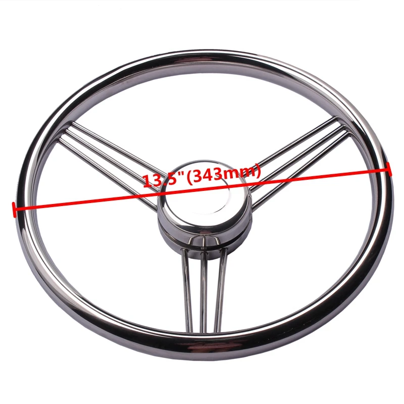 Boat accessories  Steering Wheel Stainless Steel 9 Spoke Knurling 13-1/2'' For Marine Yacht