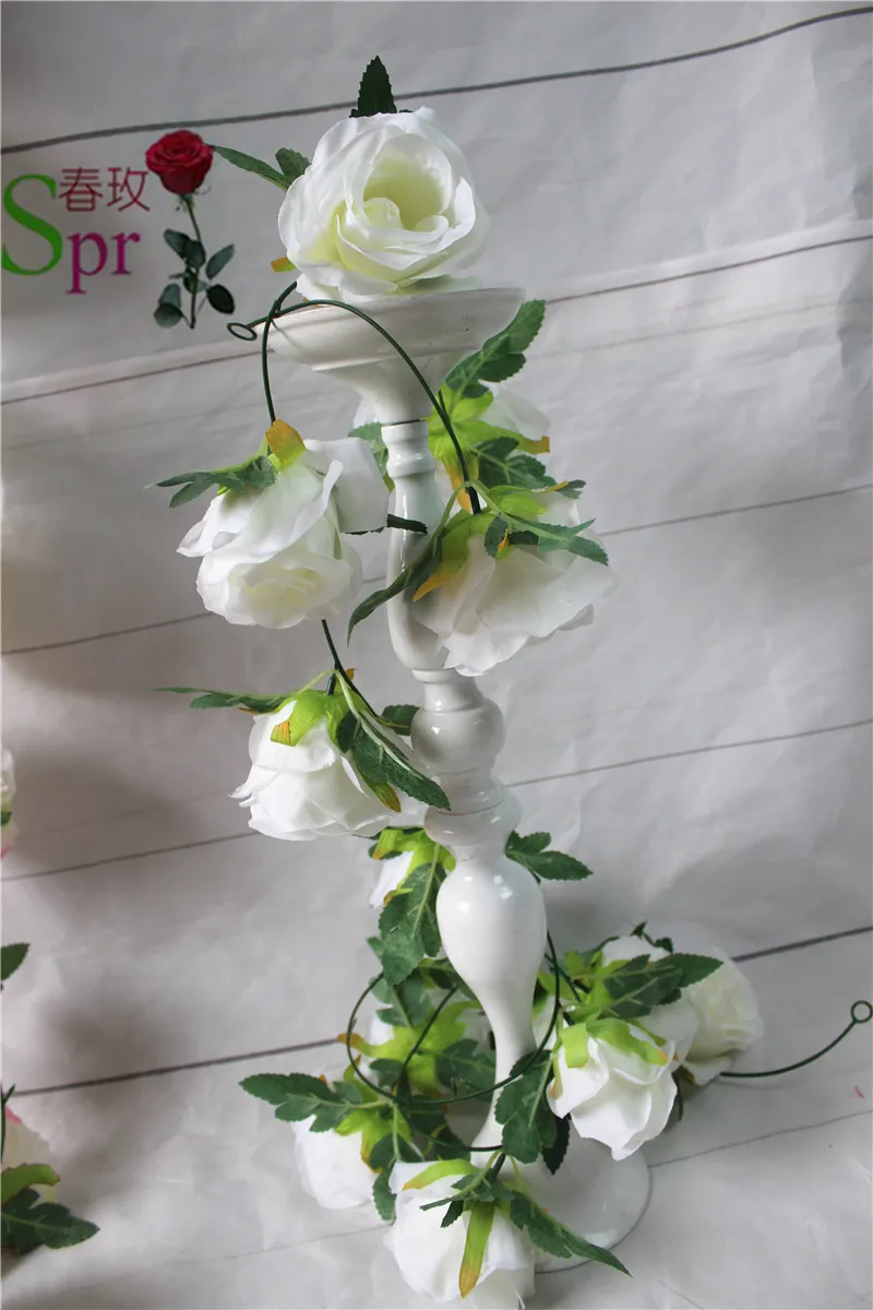 

SPR 10PCS/LOT Artificial Flowers Vine Home Wedding Garden Decoration Rose Fake Flower Rattan String Festival Hanging Silk flower