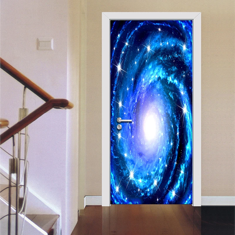 Modern Simple 3D Art Galaxy Starry Sky Photo Wallpaper Living Room Bedroom Door Sticker Self-adhesive Wallpaper Mural De Parede