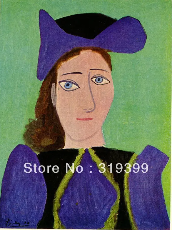 

Oil Painting Reproduction on Linen canvas,portrait-of-d-m-1943 by pable picasso, Museam Quality,Free fast shipping,HANDMADE