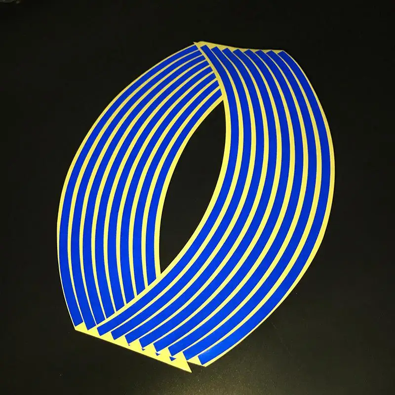 16pcs Motorcycle Wheel Stickers Reflective Strips 12in Waterproof Rim Stripe Tape Scooter Bike Tire Decoration for Honda/Suzuki