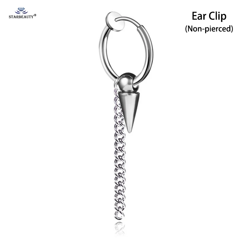 Starbeauty-Piercing Helix Tragus en Acier, Bijoux, Cône Noir, Pompon, réinitialisation d'Oreille, Faux Boucles d'Oreilles, Nouveauté, 1 Pièce